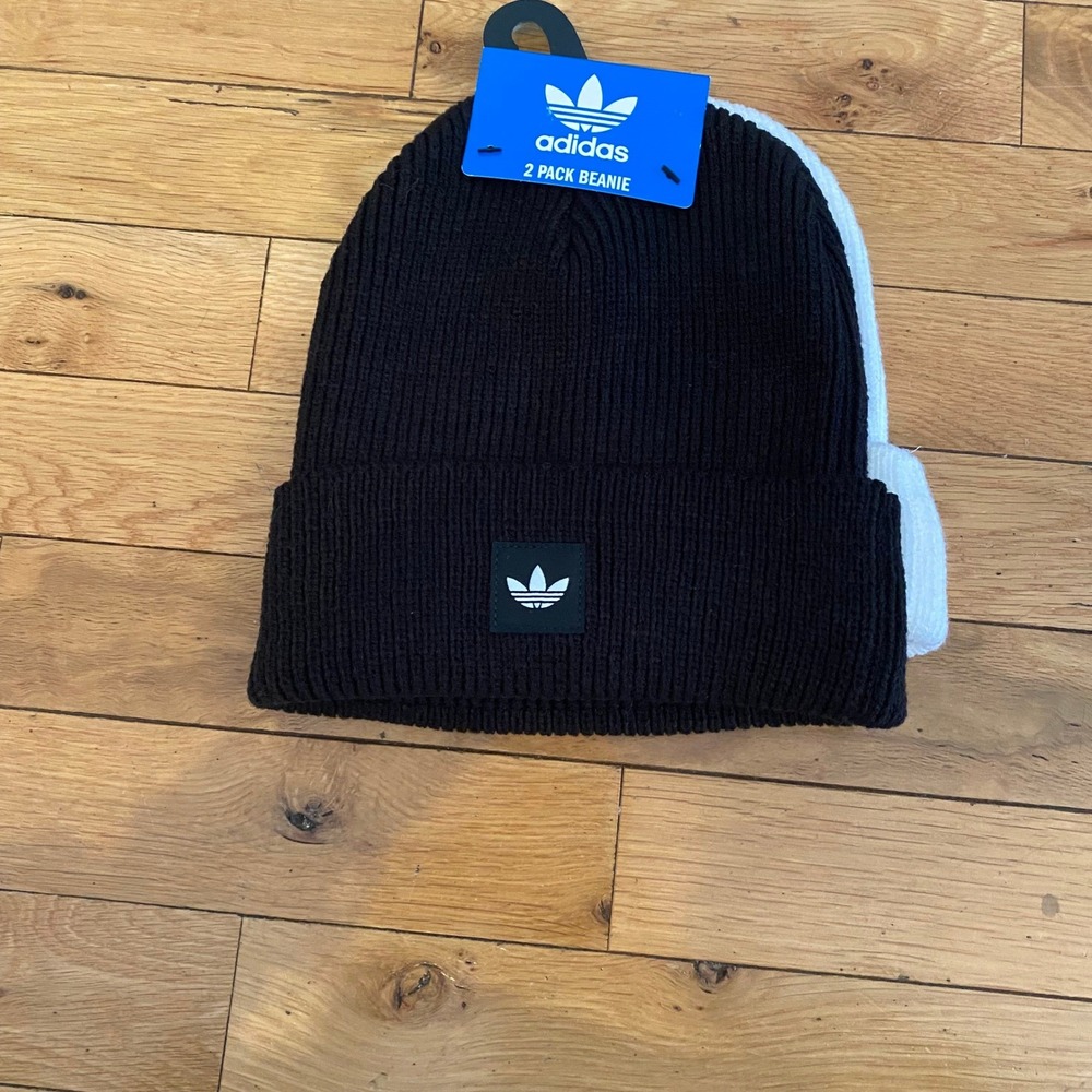 Adidas Womens C2 Pack Seasonless Fold Beanie Black White OSFM‎